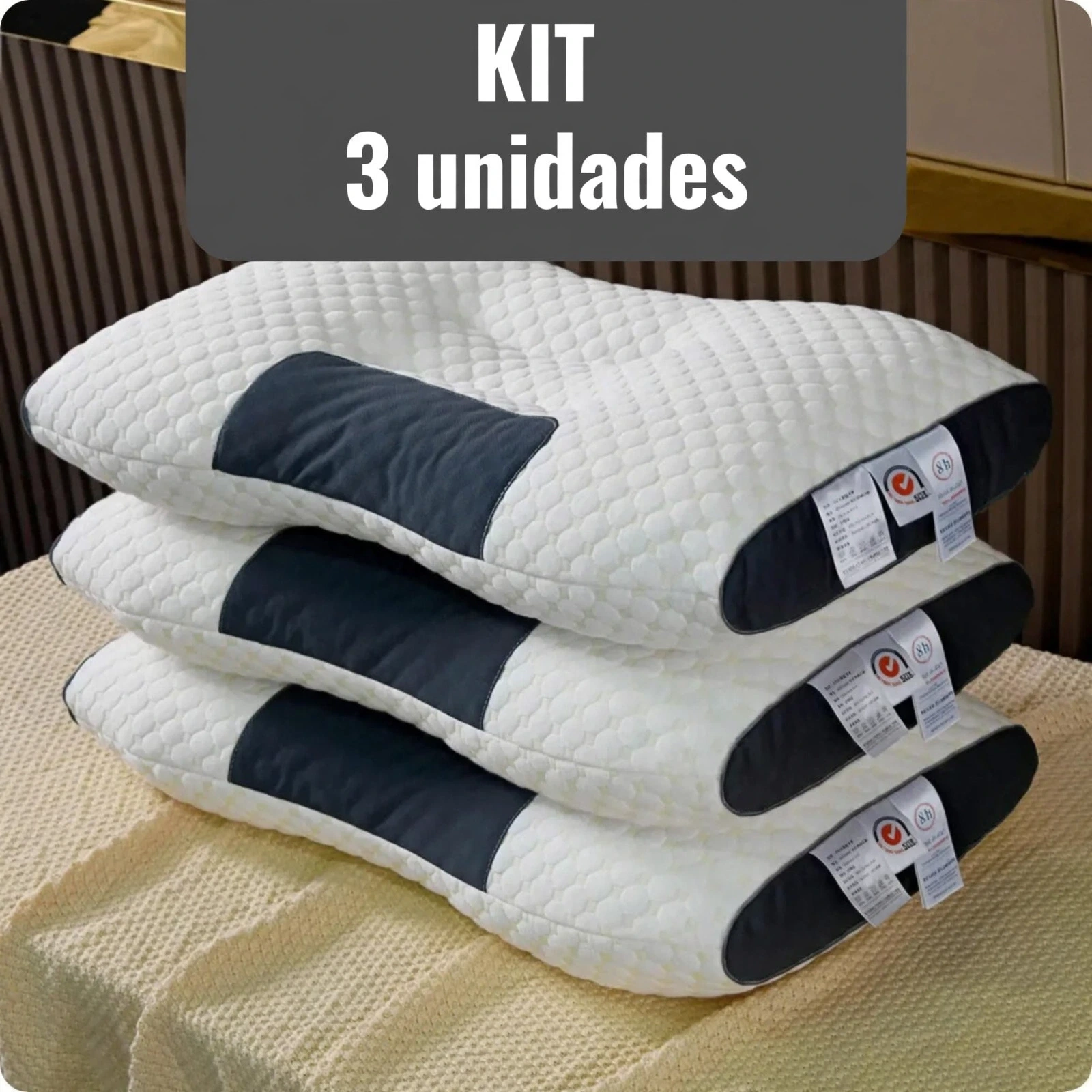 Kit 3 Travesseiros Revitta - Clique para Comprar